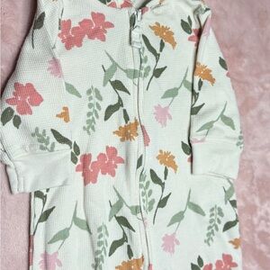 Carters‎ 3 Month Spring Print Hooded Not Footed Bodysuit For Baby Girl